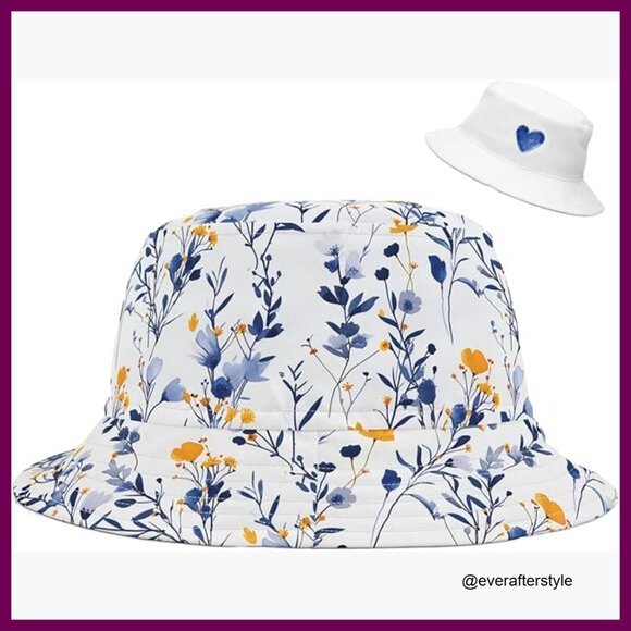 Polyester Bucket Hat with Floral Print, Unisex Fishing Sun Hat main image 6